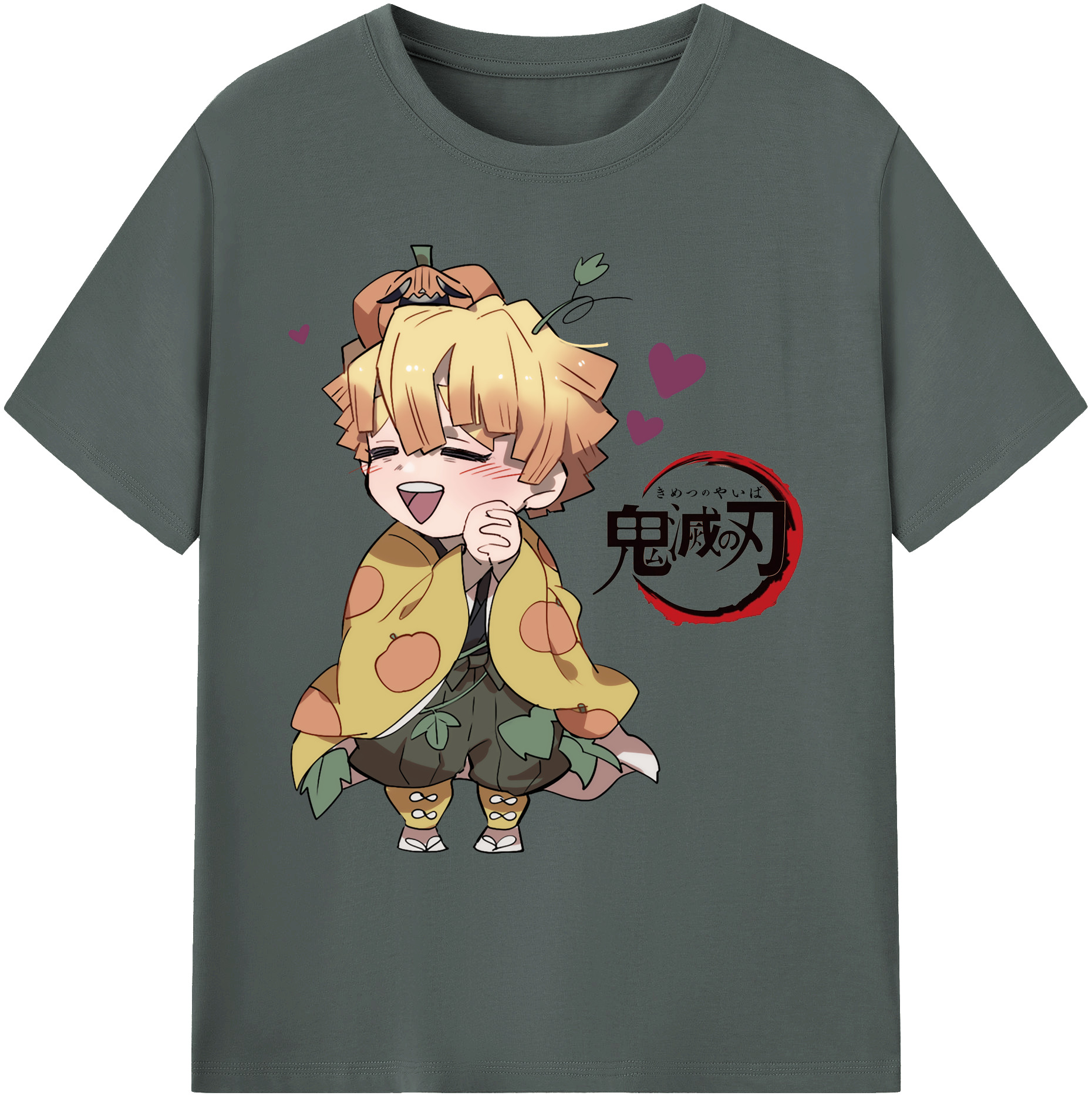 （画像用） 鬼滅の刃（きめつのやいば）我妻 善逸／あがつま ぜんいつ Agatsuma Zenitsu 綿100％ メンズ半袖Tシャツ｜肌触りやわらか＆通気性